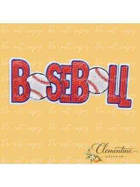 Baseball Sequin & Chenille | Baseball | Iron-on Patch
